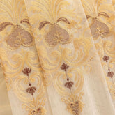 Carla Versailles Gold Embroidered Custom Sheer Curtain